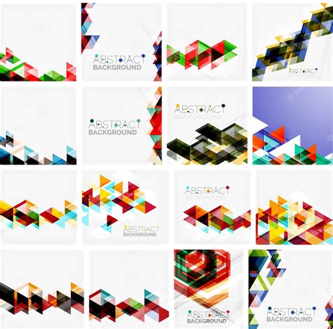 Premium Vector | Set of triangle geometric abstract backgrounds