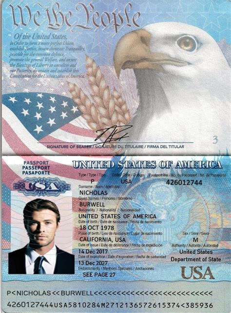 Usa Passport 01 Passport Online Passport Pictures Passport Template