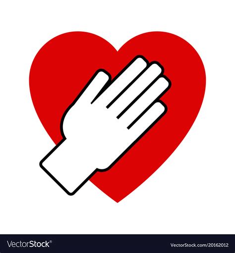 Hand on heart icon Royalty Free Vector Image - VectorStock