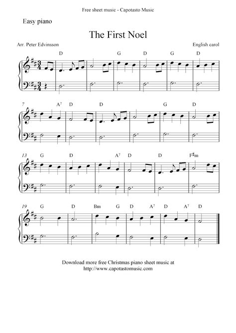 Printable Christmas Music For Piano