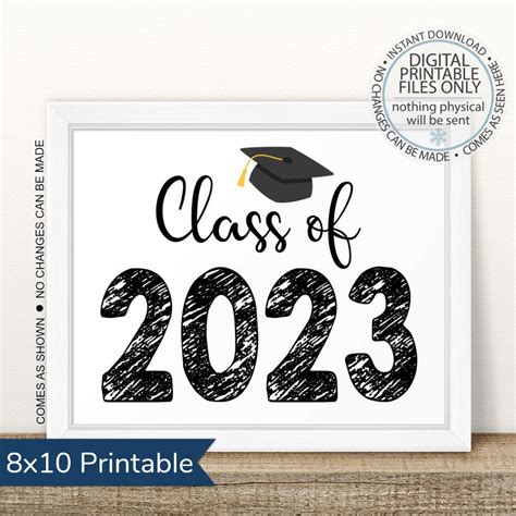 Printable Class of 2023 Graduation Sign Senior Pictures Photo | Etsy