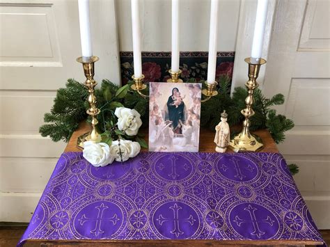 Home Altar Cloth Catholic Christian Purple MetallicGold | Etsy