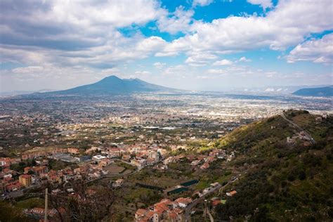 Premium Photo | Panoramic view of naples city in italy with vesuvius ...