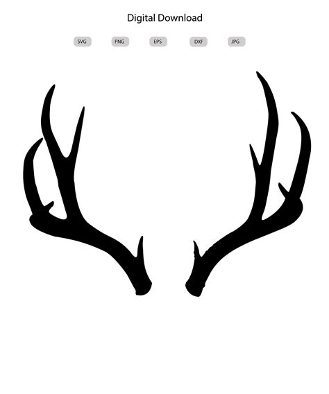 Deer Antler Svg Deer Antler Silhouette Deer Antler Svg Design Deer ...