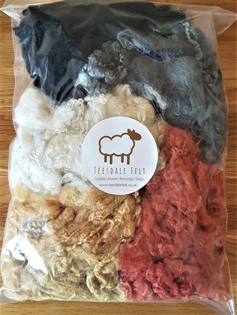 100g ‘Teesdale Felt’-Dyed Curly Wool Locks For Wet and Needle Felting ...