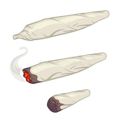 Marijuana Joint, Spliff, Smoking Drug Cigarette Vector Illustration ...