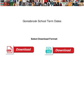 Fillable Online Goresbrook School Term Dates. Goresbrook School Term ...