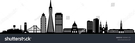 San Francisco Skyline Outline Silhouette Vector Stock Vector (Royalty ...