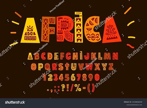 African Font Ethnic Folk Typeface Tribal Stock Vector (Royalty Free ...