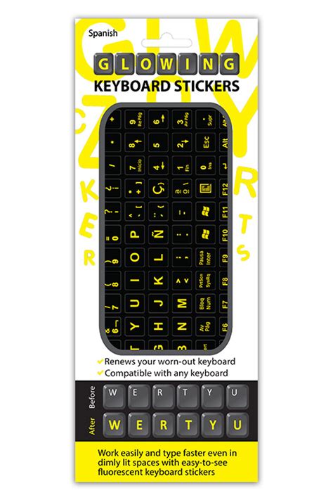 Spanish Glowing Keyboard Stickers * The Original * • Crazy Cards by ...