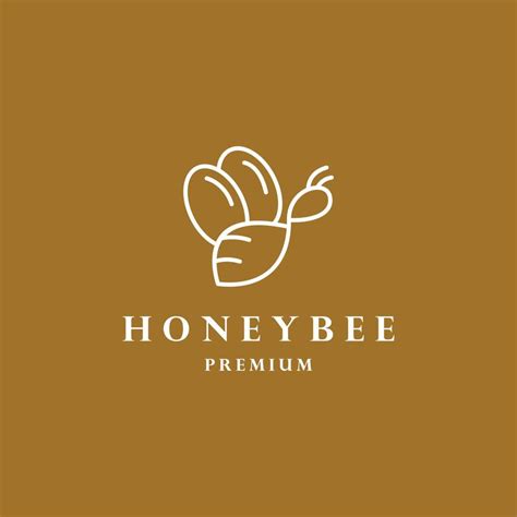 Honey Bee Logo With Luxury, White Colour Isolated In Gold Background ...