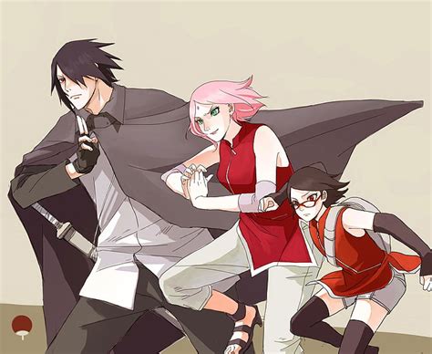 HD wallpaper: Sakura, Sasuke, and Sarada Uchiha wallpaper, Anime ...