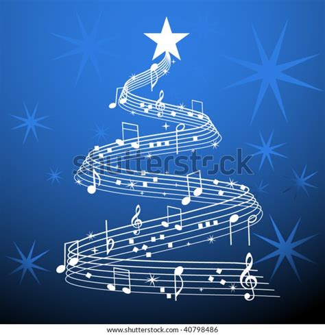 Musical Christmas Tree Stock Vector (Royalty Free) 40798486