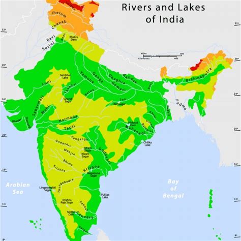 Rivers map of India - Maps of India