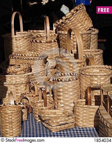 Woven Wood Baskets In A Market - Free Stock Images & Photos - 1854034 ...