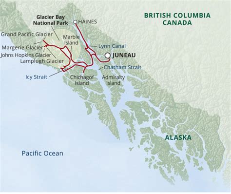 UnCruise-Alaska-Glacier-Bay-National-Park-Adventure-Cruise-map ...