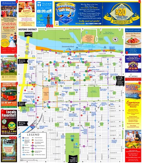 Savannah tourist map - Ontheworldmap.com