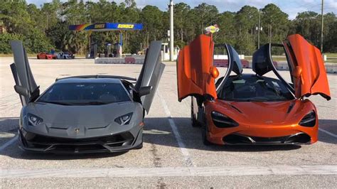 Watch The McLaren 720S Vs Aventador SVJ Duel In Drag Race