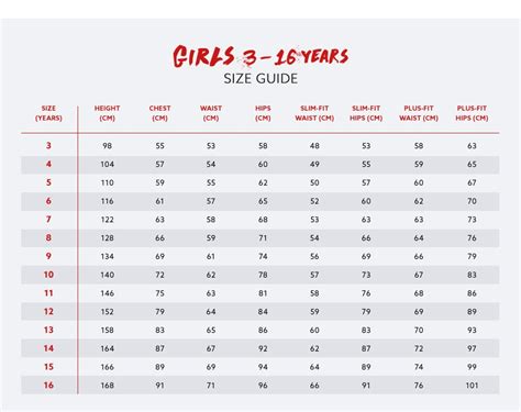 School Uniforms Size Chart | Kids Schoolwear Size Guide | Next