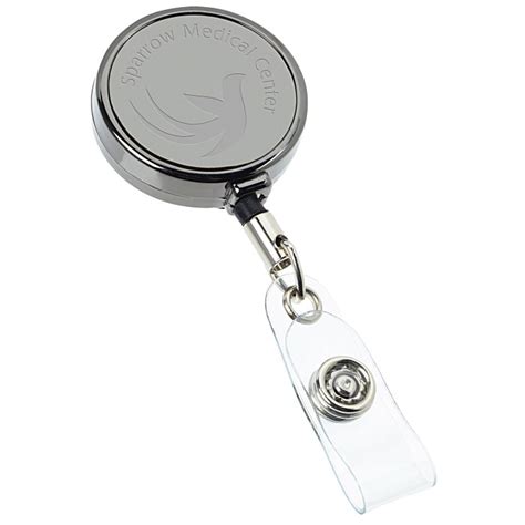 4imprint.com: Metal Retractable Badge Holder - Slip Clip - Round ...