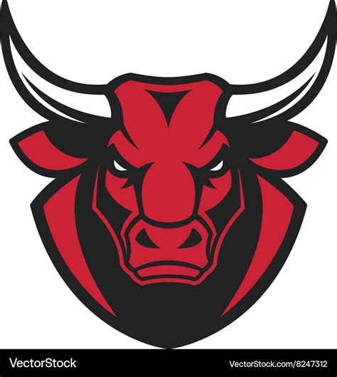 The head of a ferocious bull Royalty Free Vector Image