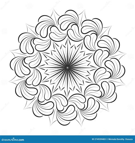 Mandala Art Design in Circle Stock Vector - Illustration of decoration ...