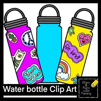 Water Bottle Clip Art by Draw and Paint with Tammy | TPT