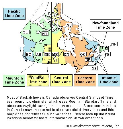 Canadian Time Zones Map - Vinny Jessalyn