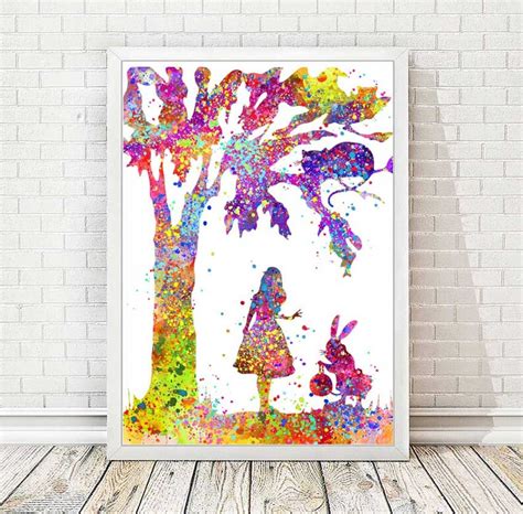 Alice in Wonderland Watercolor Print Alice Art Poster Girls - Etsy