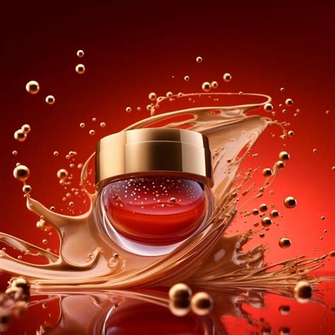 Premium AI Image | A red perfume bottle photography