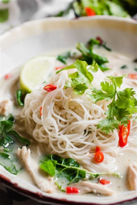 Instant Pot Thai Coconut Lime Chicken Soup with Noodles - Abra's Kitchen