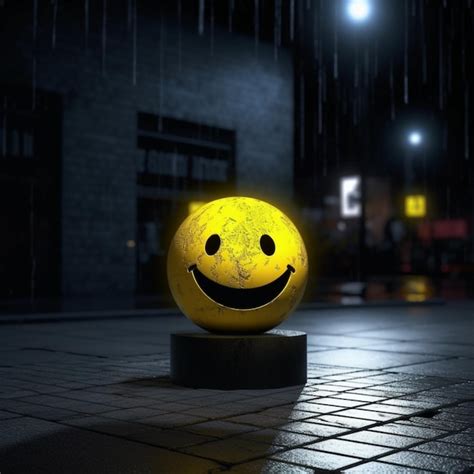 Premium AI Image | A yellow smiley ball with a smiley face on it