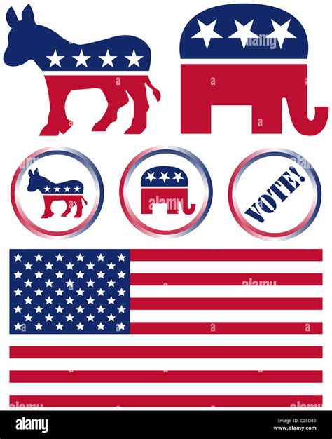 Set of United States Political Party Symbols Stock Photo - Alamy