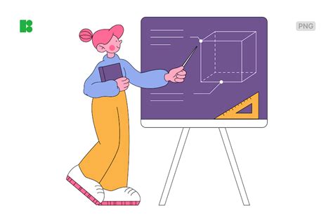 Female Teacher Pointing at Blackboard, Graphics - Envato Elements