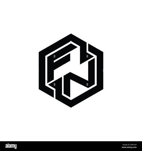 FN Logo monogram gaming with hexagon geometric shape design template ...