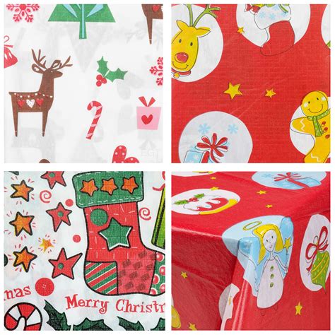 Disposable Christmas Tablecloth Festive Rectangle Oblong Table Cloth ...