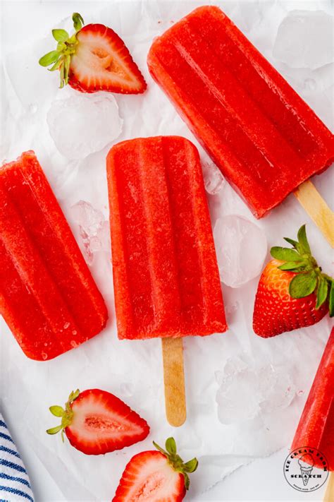 Strawberry Popsicles - Ice Cream From Scratch