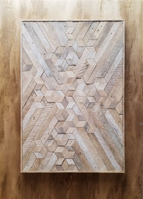 Reclaimed Wood Wall Art | Wood Wall Art | Wood Decor | Geometric Wood ...