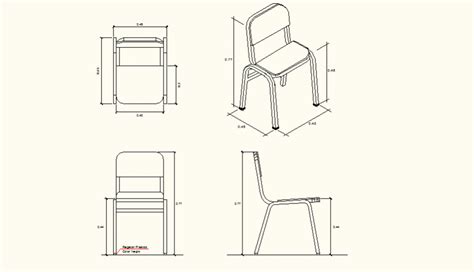 School Chair Design Detail Plan and Elevation Layout