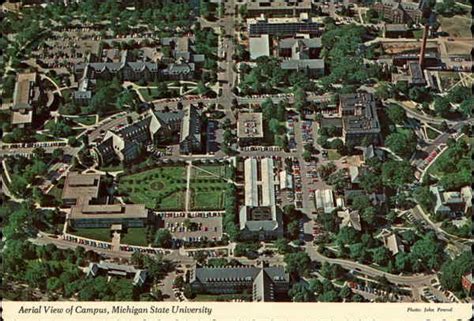 Aerial view of campus, Michigan State University East Lansing, MI