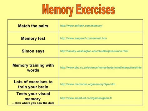 Literacy & memory exercises