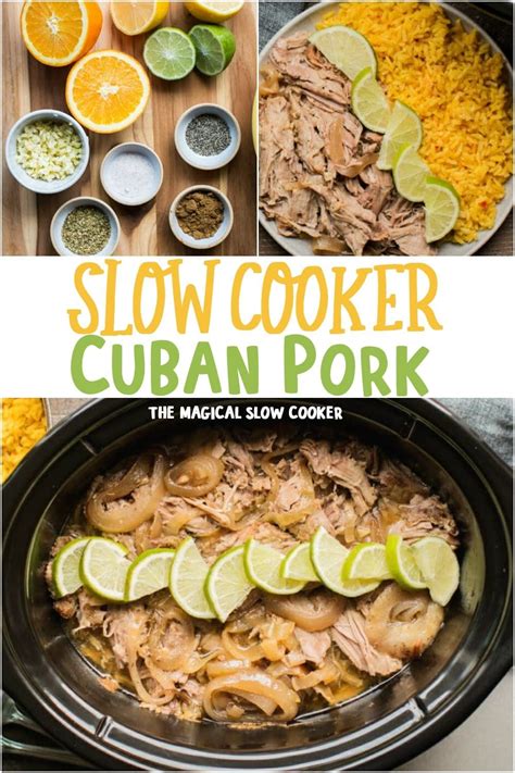 This garlic and citrus Slow Cooker Cuban Pork is tender and flavorful ...