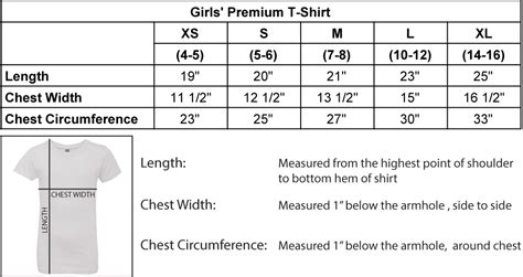 Girls Size Chart - iHeartCats.com