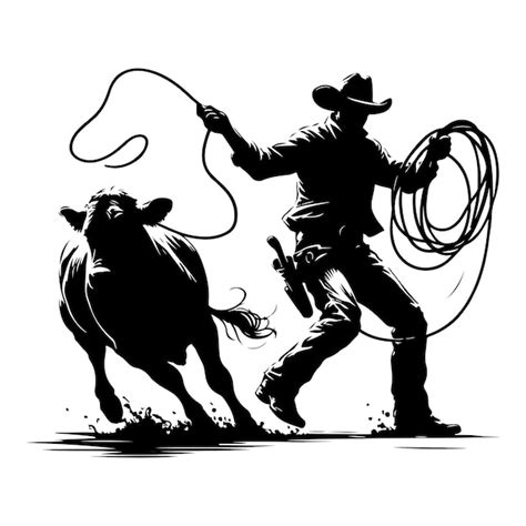 Cowboy Roping Silhouette Vectors & Illustrations for Free Download