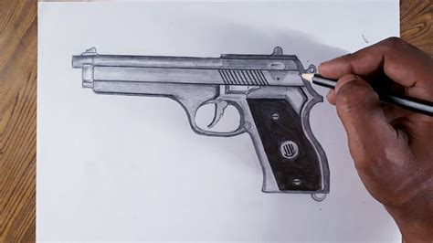 Pistol drawing/How to draw gun step by step so easy - YouTube