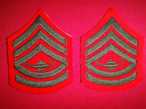 PAIR USMC MARINE JROTC Cadet GUNNERY SERGEANT Rank Small Chevrons ...