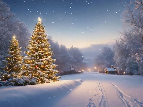 Premium AI Image | Snowy christmas background