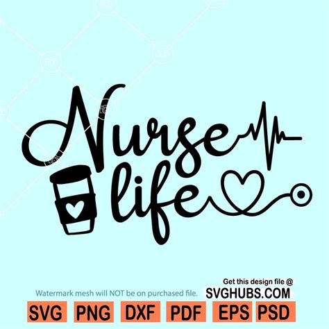 Nurse life SVG, Nurse heartbeat svg, coffee and nurse life svg