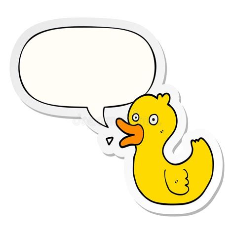 A Creative Cartoon Quacking Duck and Speech Bubble Sticker Stock Vector ...