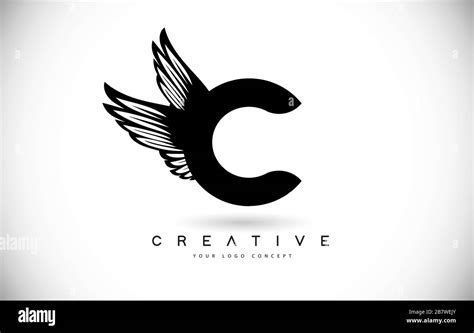 C Letter Logo with Wings. Creative Wing Letter C Logo icon Design ...